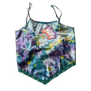 Yitty NEW w/ Tags Large Satin Pretty Floral Camisole Adjustable Straps